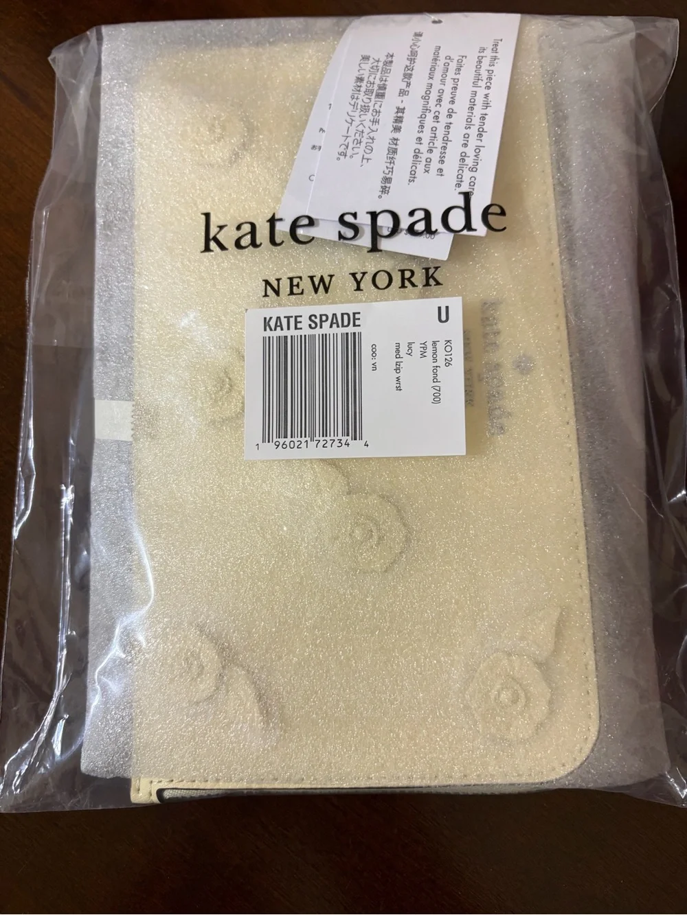 Kate Spade Lucy 3D Floral Wristlet in Lemon Fondant MSRP $159